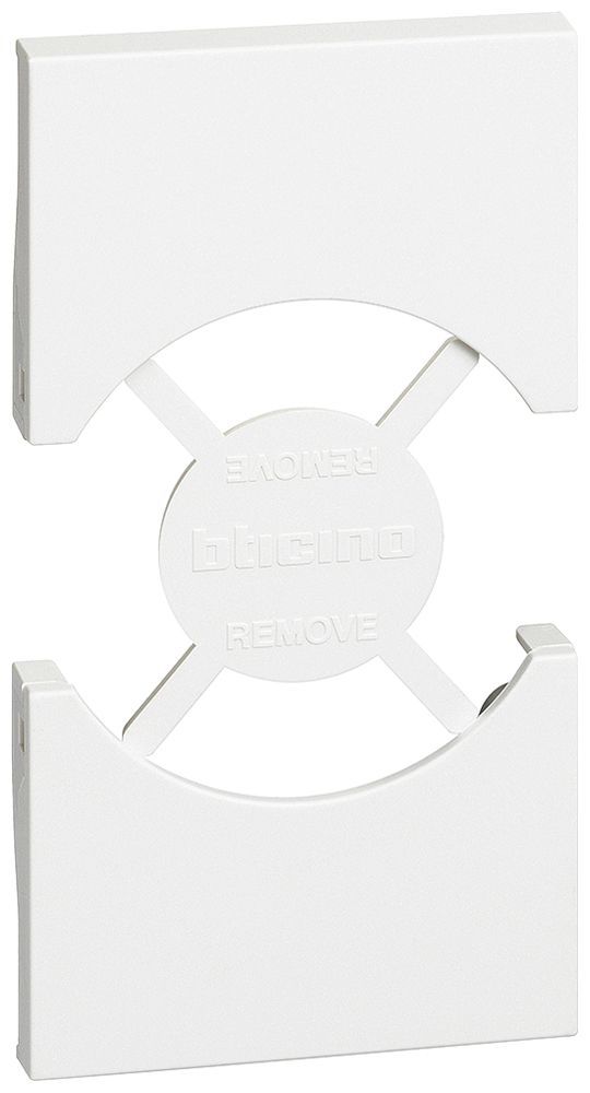 Cache Living Now 2 modules pour prise Schuko/italienne blanc