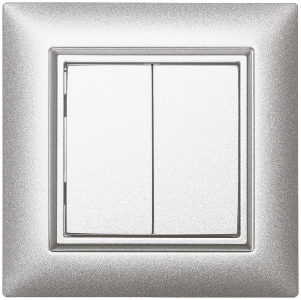 AP-RF-Taster ALADIN EnOcean EDIZIOdue, 2-fach, hellgrau