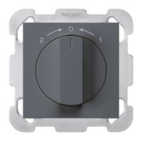 UP-Schwenktaster 1->0<-2 anthrazit kallysto mit Drehgriff