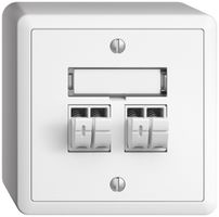 Prise audio AP Push Type EDIZIOdue FX, 2×, kit d'inscription, blanc