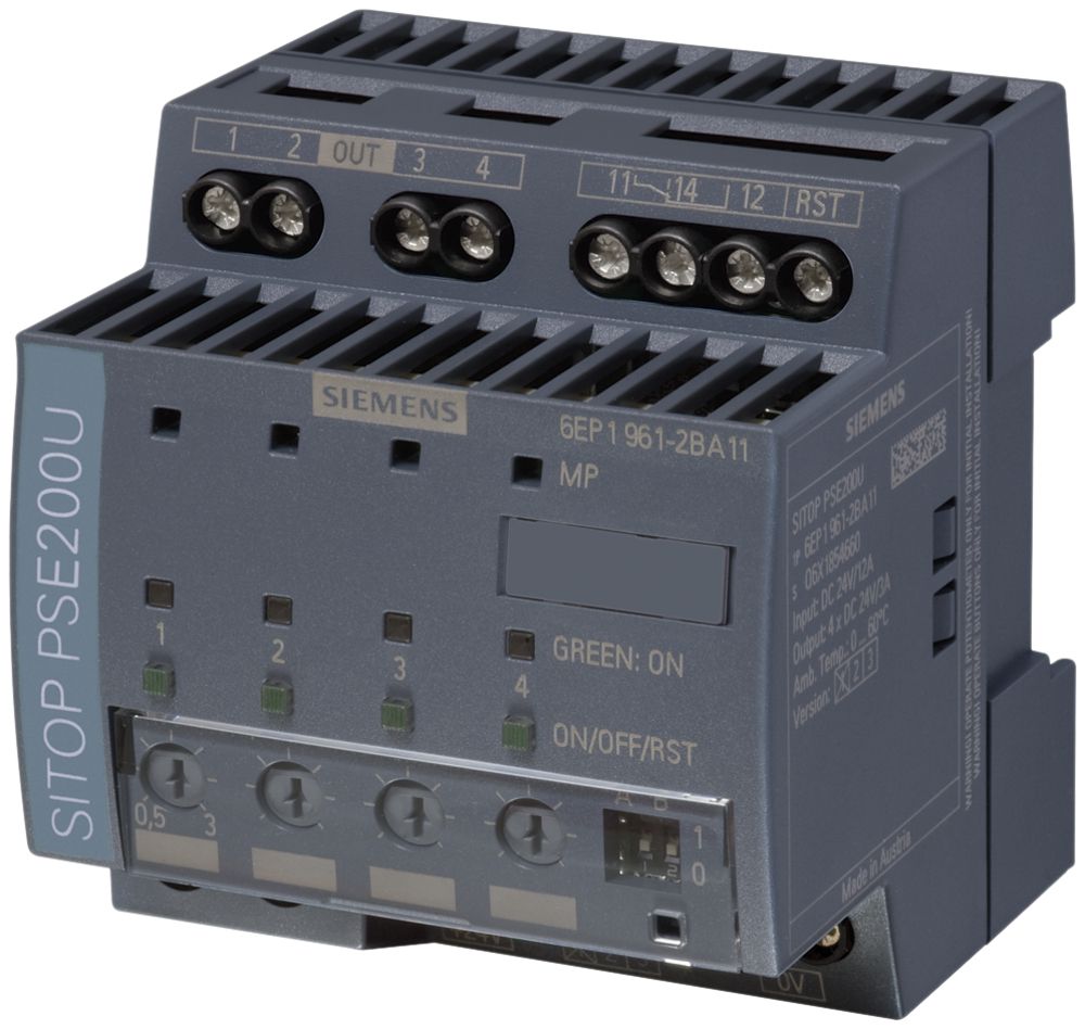 Modulo di selettività Siemens SITOP PSE200U, 24VDC/12A (4×3A)