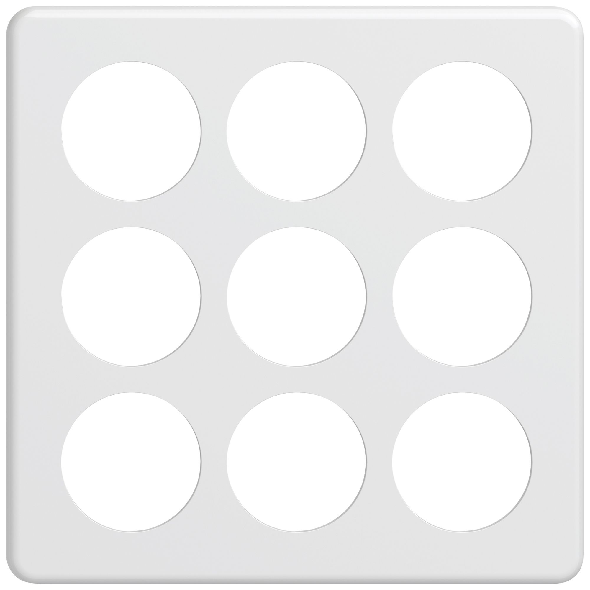 Plaque de recouvrement ENC STANDARDdue SNAPFIX® 3×3 9×Ø50 210×210mm bc