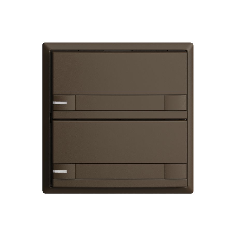 Poussoir univ. ENC 2×2t EDIZIOdue coffee, avec papier+LED