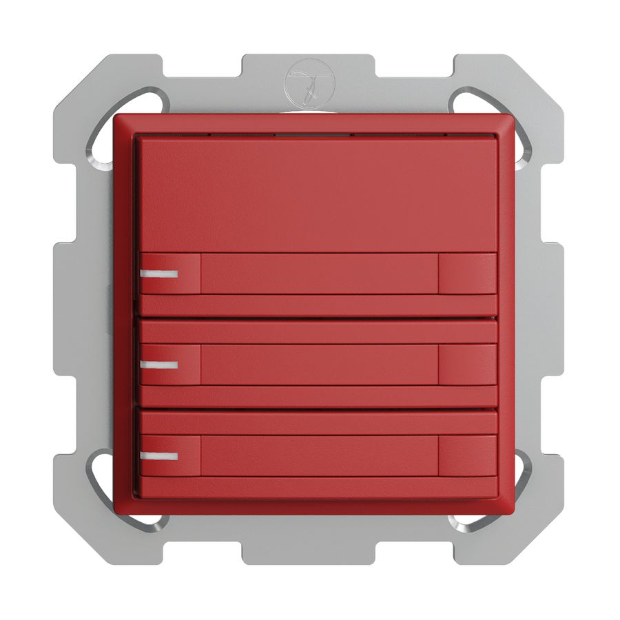 UP-KNX-Taster RGB EDUE, 250mW, m.RGB-LED, m.Papier., 3×Taste, 2×Tastenb., ber