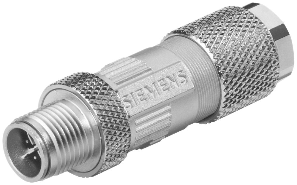 Steckverbinder Siemens IE FC M12 Plug PRO 4×2 axial X-kodiert Metall, 8Stk