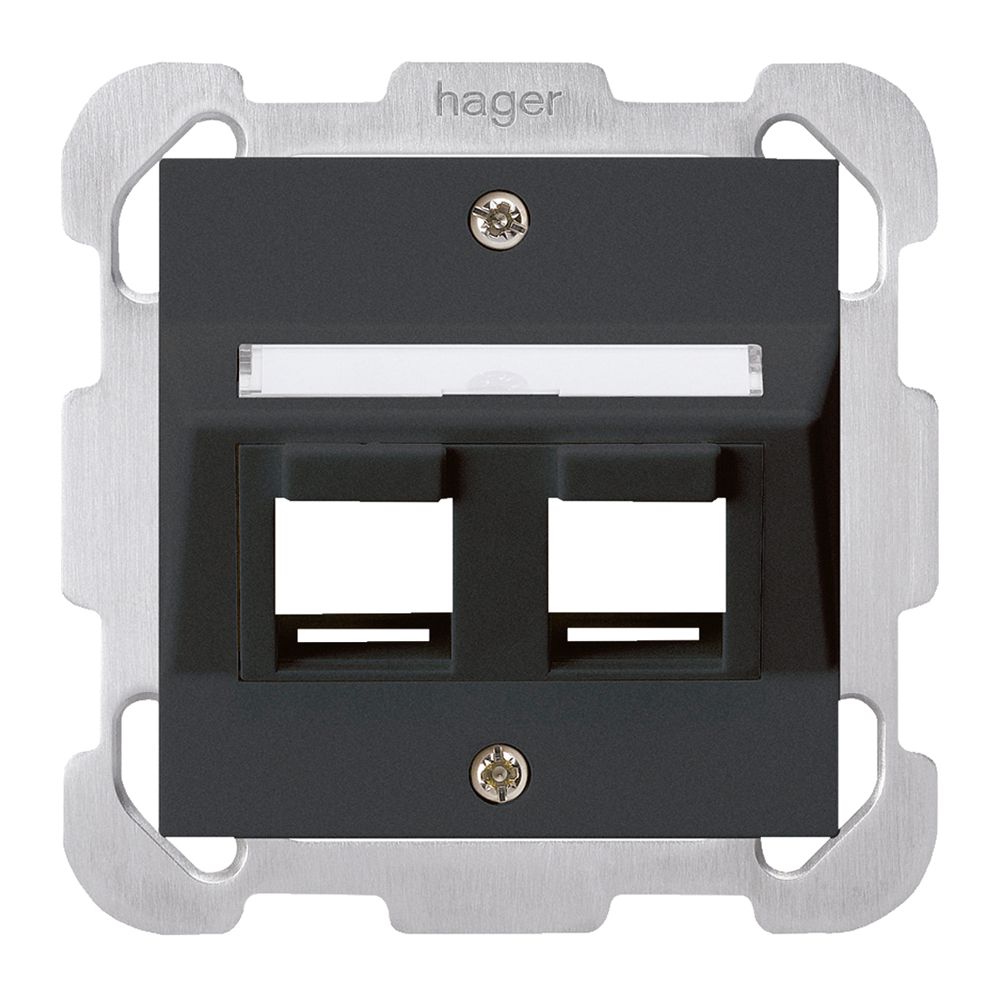 Kit de montage ENC kallysto 2×Keystone noir avec plaque de fixation