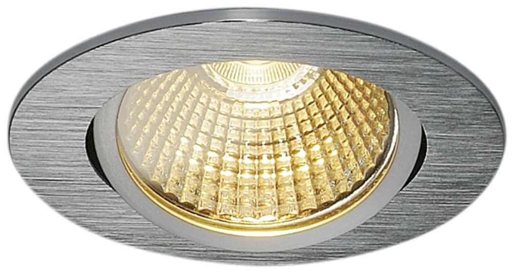 EB-LED-Downlight SLV NEW TRIA 68, 12W 800lm 3000K 38° rund Aluminium gebürstet
