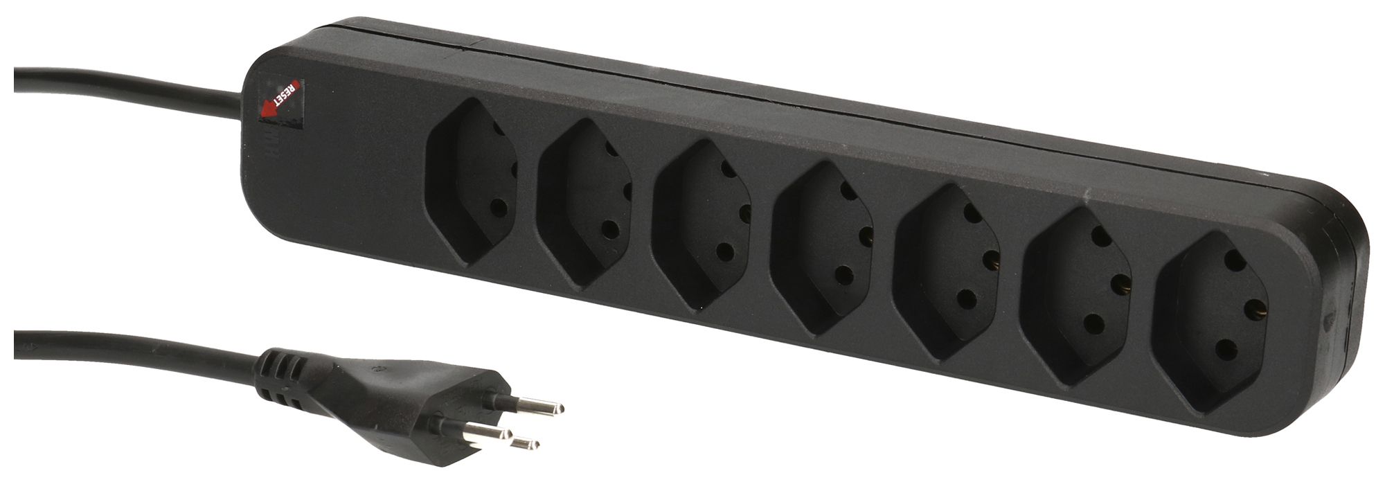 Prise multiple MAX HAURI SWISS LINE 10A 7×T13 5m noir