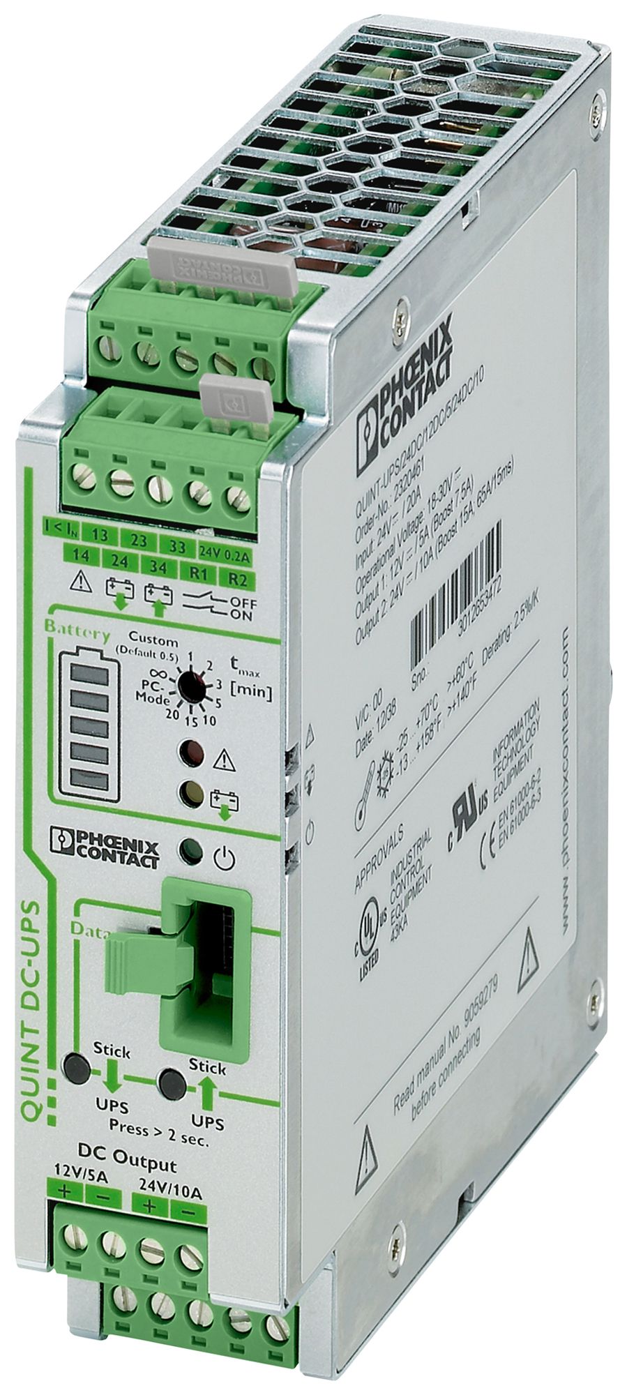 USV-Anlage PX QUINT-UPS/ 24DC/12DC/5/24DC/10 IN:24VDC OUT:12/24VDC