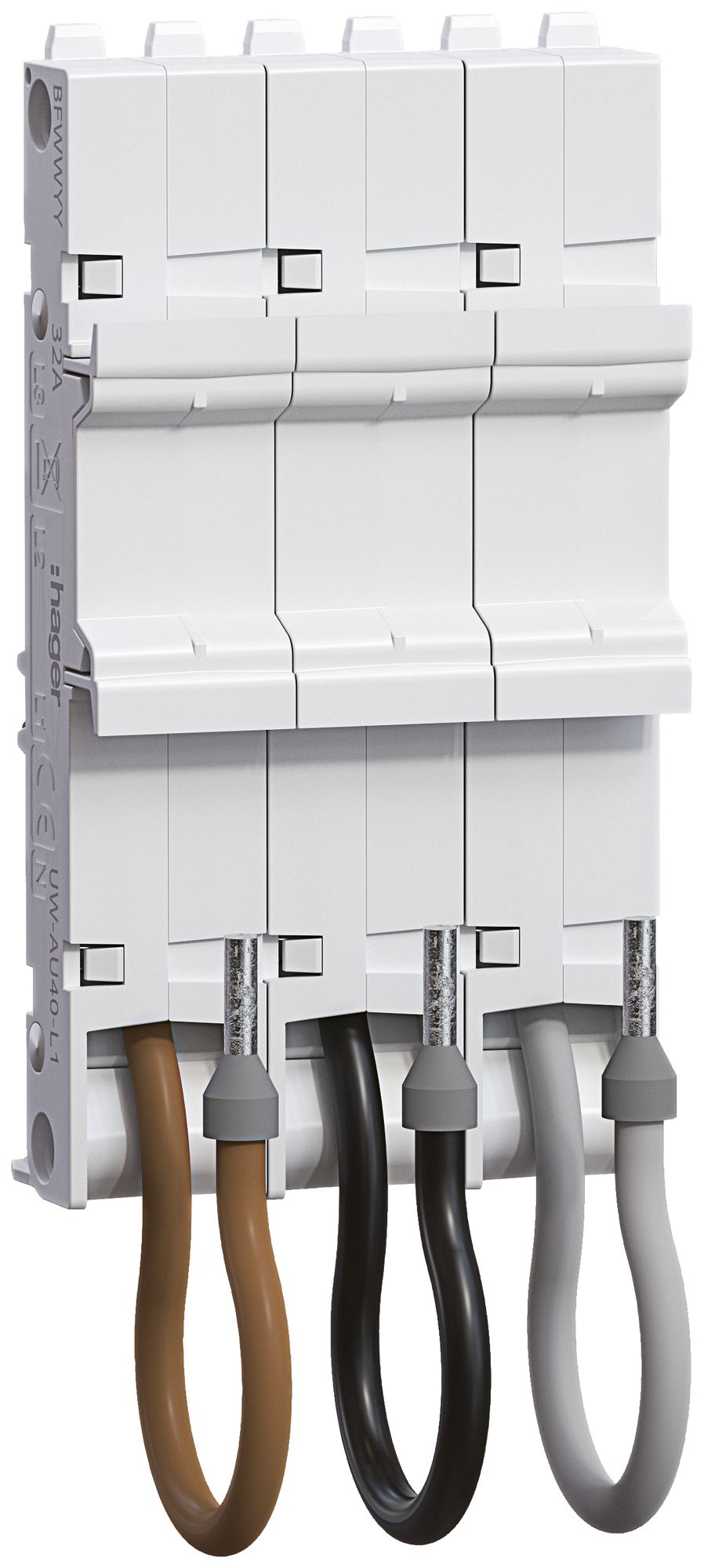 Universaladapter Hager uniway 54mm, 40A, 3P, L1L2L3