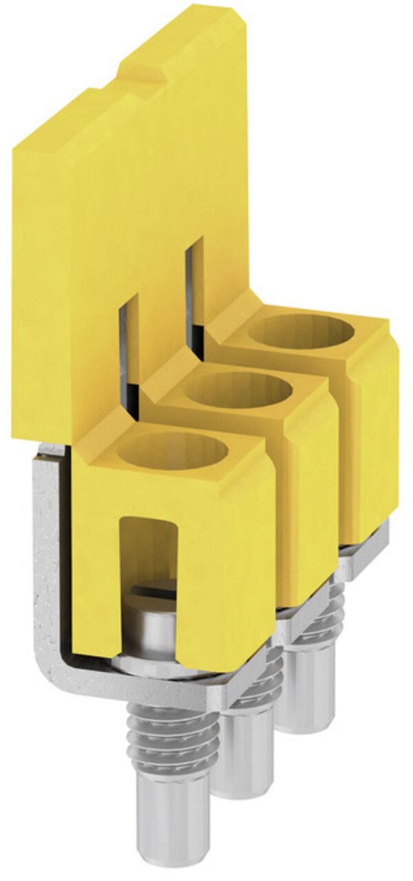 Connexion transversale Weidmüller WQV 4/3 vissé 3L pas 6.1mm isolé 41A jaune