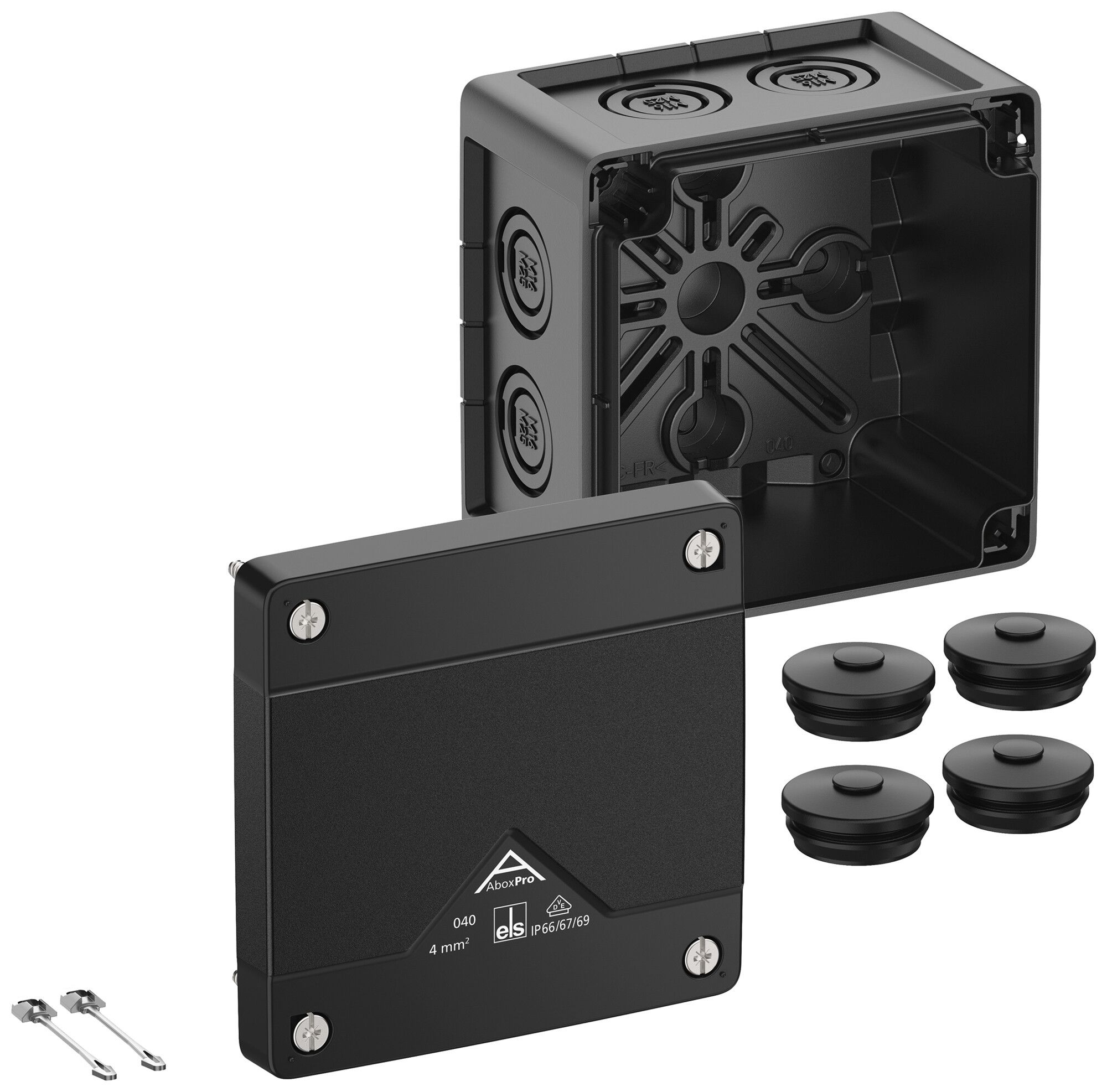 Boîte de dérivation AP Spelsberg Abox Pro 040-L/sw 102×102×70mm IP69 no