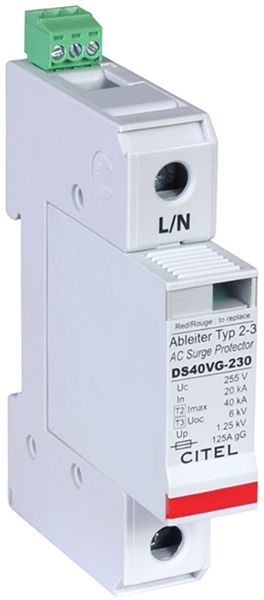 Parafulmine Flury DS 40VGS type 2+3, 1-poli