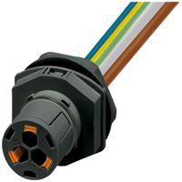 Passaggio a parete PX IPD WD spina di campo 3P 16A 450V M25 nero IP66 0.5m