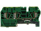 Borne de terre joignable Woertz 0.5…2.5mm² ressort 3×1 rail DIN 35mm vert/jaune