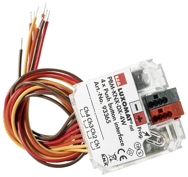 Interface pour poussoir INC KNX Luxomat PBM-KNX-DX-4W, 4-fois