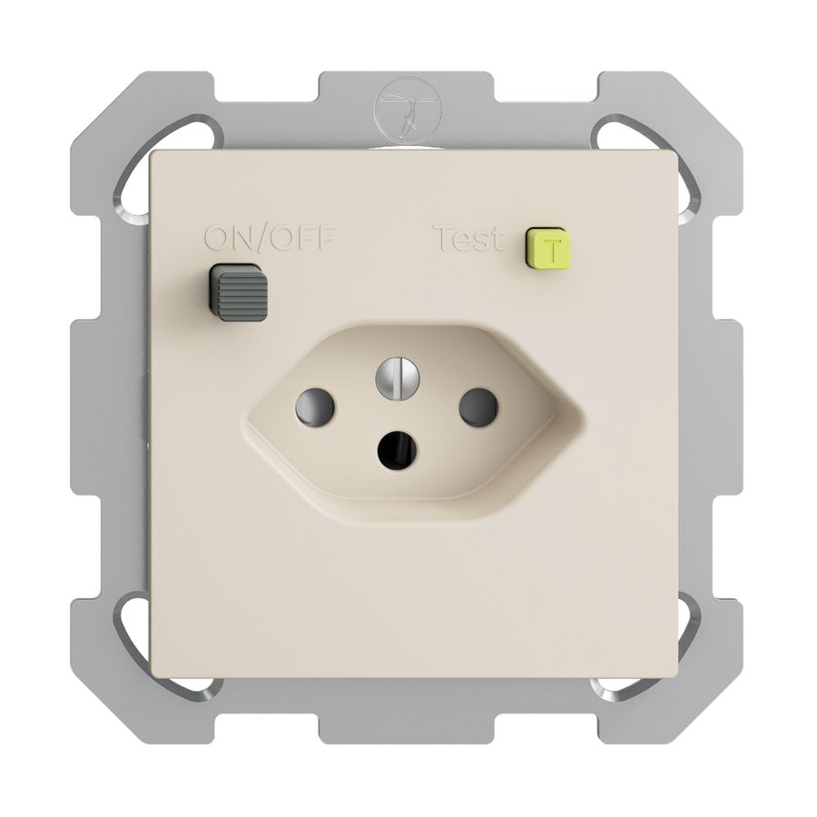UP-Steckdose EDIZIOdue T13 FI 30mA FM, shutter, crema