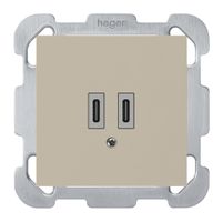 Prise de charge USB ENC Hager kallysto C-C 20W 5V 77×77mm beige