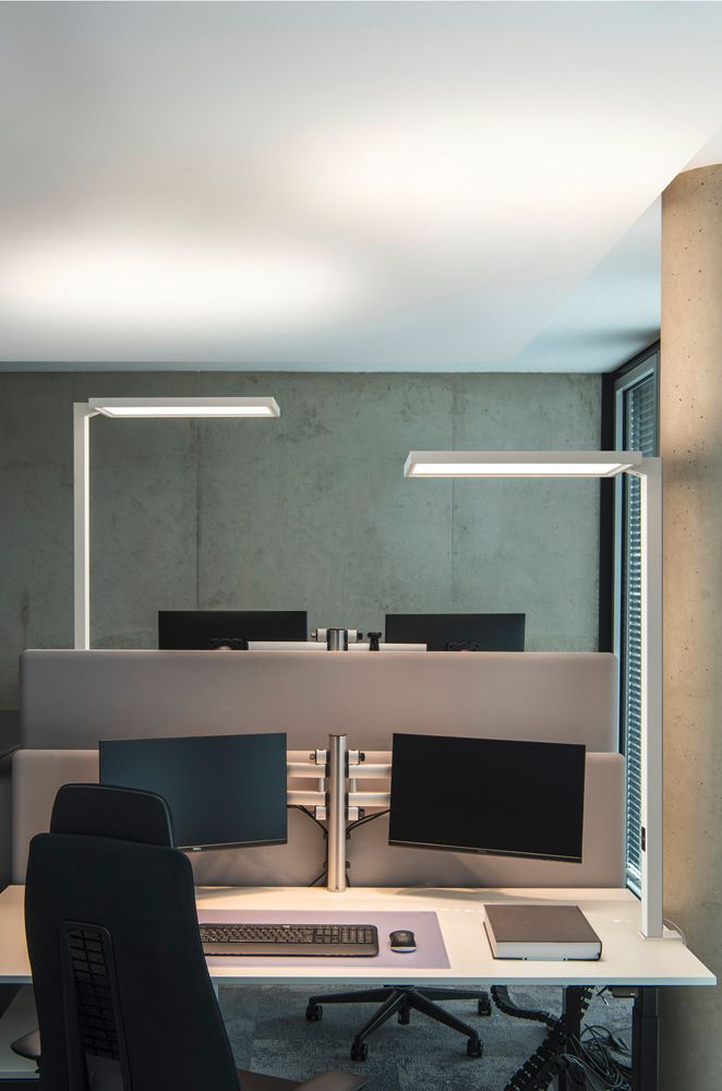 LED-Tischleuchte SLV WORKLIGHT 79W 7600lm 4000K 1200mm Aluminium weiss