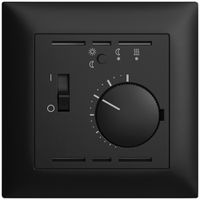 Frontset EDIZIOdue schwarz, 88×88mm für Raumthermost. mit Fühler