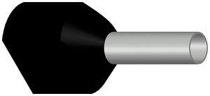 Zwillings-Aderendhülse isoliert 2×1.5mm² schwarz