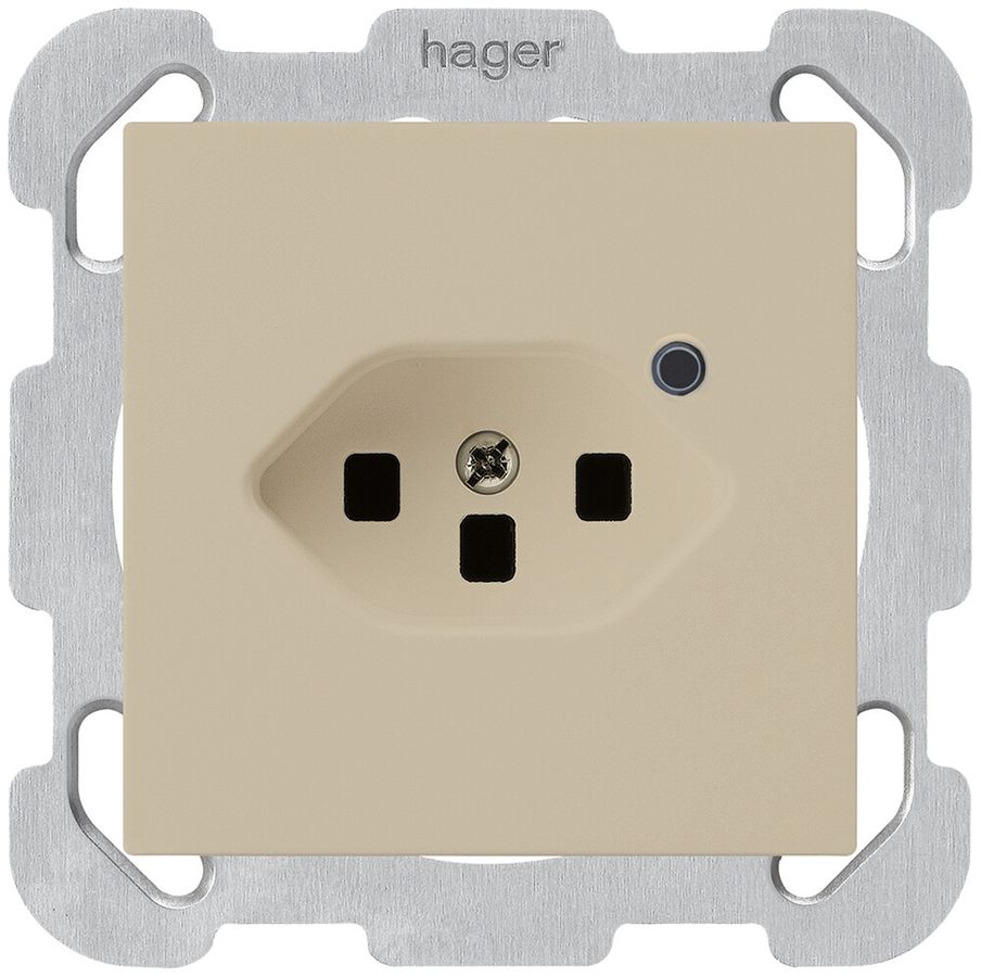 UP-Steckdose Hager kallysto 1×T23 beleuchtet B beige