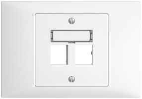EB-Montageset EDIZIOdue BKE Geradeauslass, für 2×RJ45 freenet, weiss
