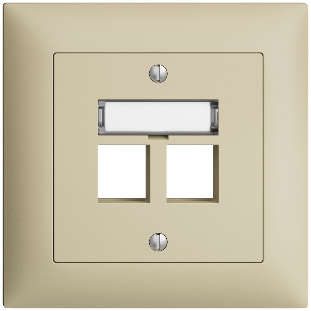 Kit de montage ENC EDIZIOdue FMI, sortie droite, pour 2×Keystone, vanille