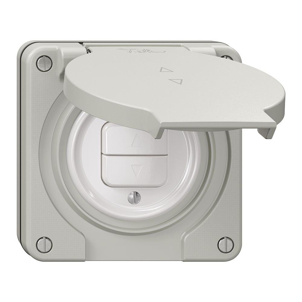 NUP-Storentaster NEVO, 1-Kanal, Einbautiefe 18 mm, 87×87 mm, lichtgrau