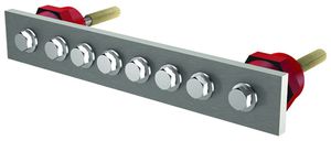 Potenzialausgleichsschiene Flury PA 20, Inox A2, 1-reihig, 190×30×6mm, 6×M6