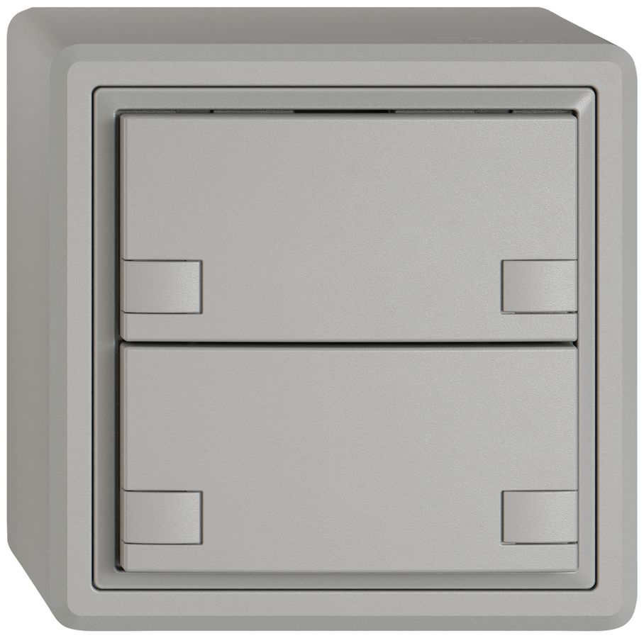 Poussoir KNX RGB AP EDIZIO.liv SNAPFIX® capteur temp.s.LED 2× comm.2T grc