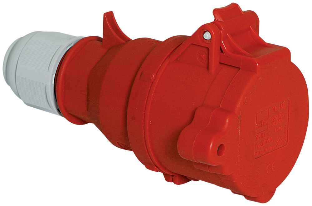 Presa mob.CEE Bals 5P 32A 400V 6h rosso IP44 nich.QC.chiudib.
