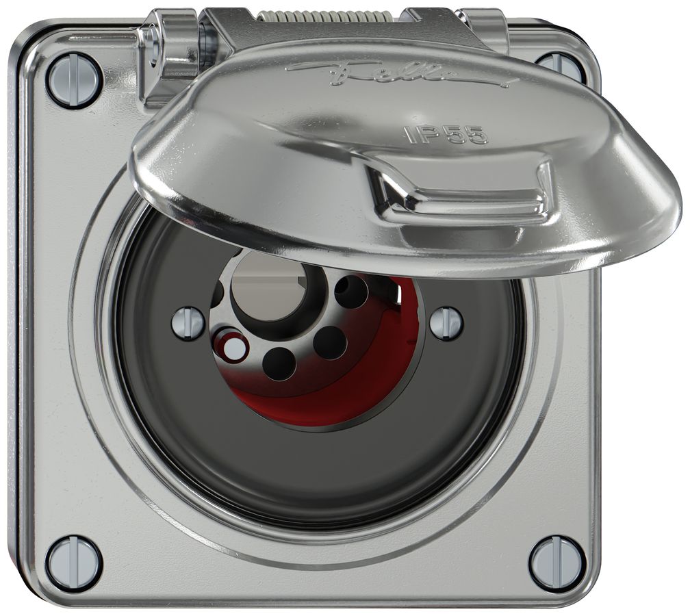 UP-Schwenktaster ELEMENT SNAPFIX® 1P 2S 16A 400V 1<-0->2 87×91×73mm aluminium