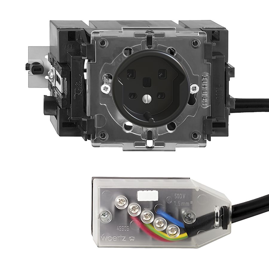 Prise INC FH T25 16A noir 49…69mm pour câble plat Technofil