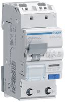FI/LS-Schalter Hager RCBO QC 2P 230V Char.C 13A 0.03A 6kA 2TE