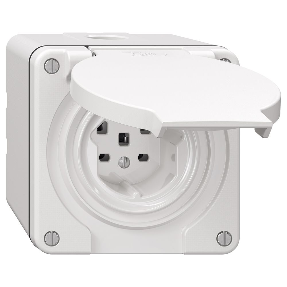 NAP-Steckdose NEVO, 1×T25, IP21, weiss