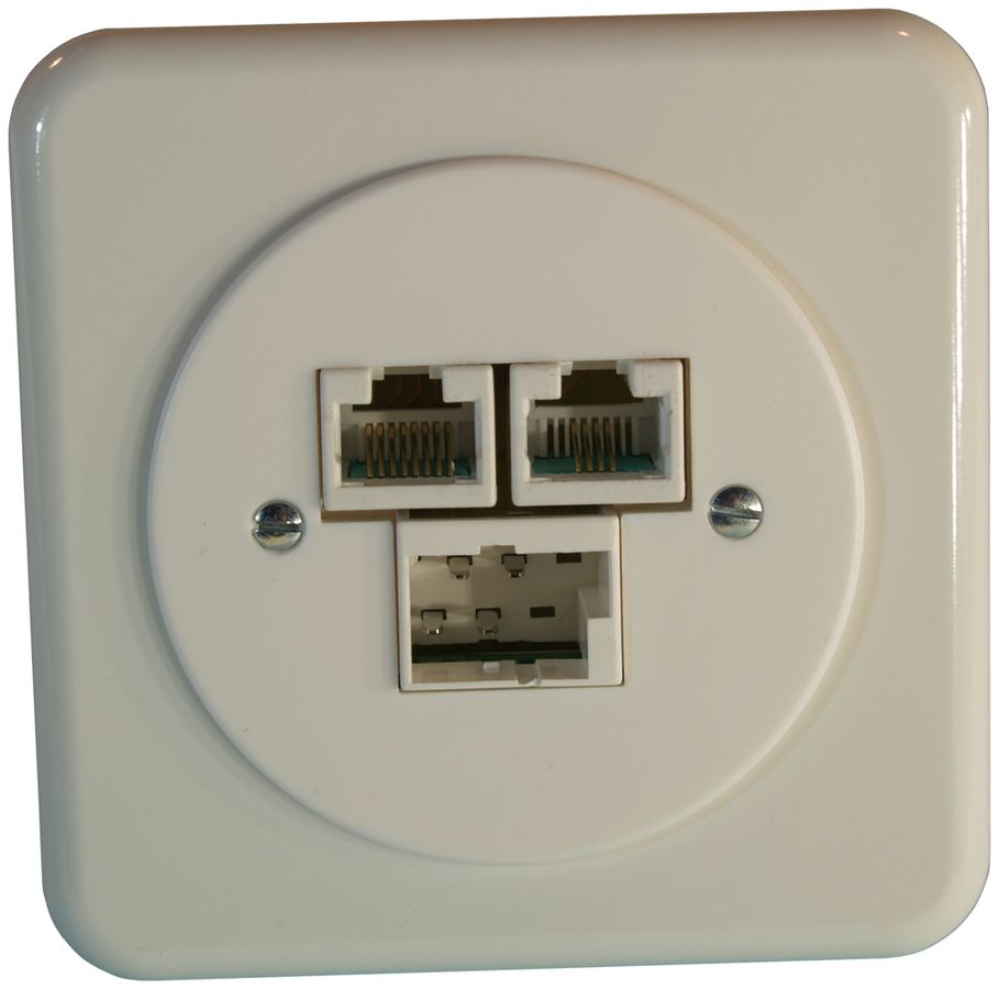 UP-Anschlussdose SOHO T+T/2×RJ45/u weiss ITplus