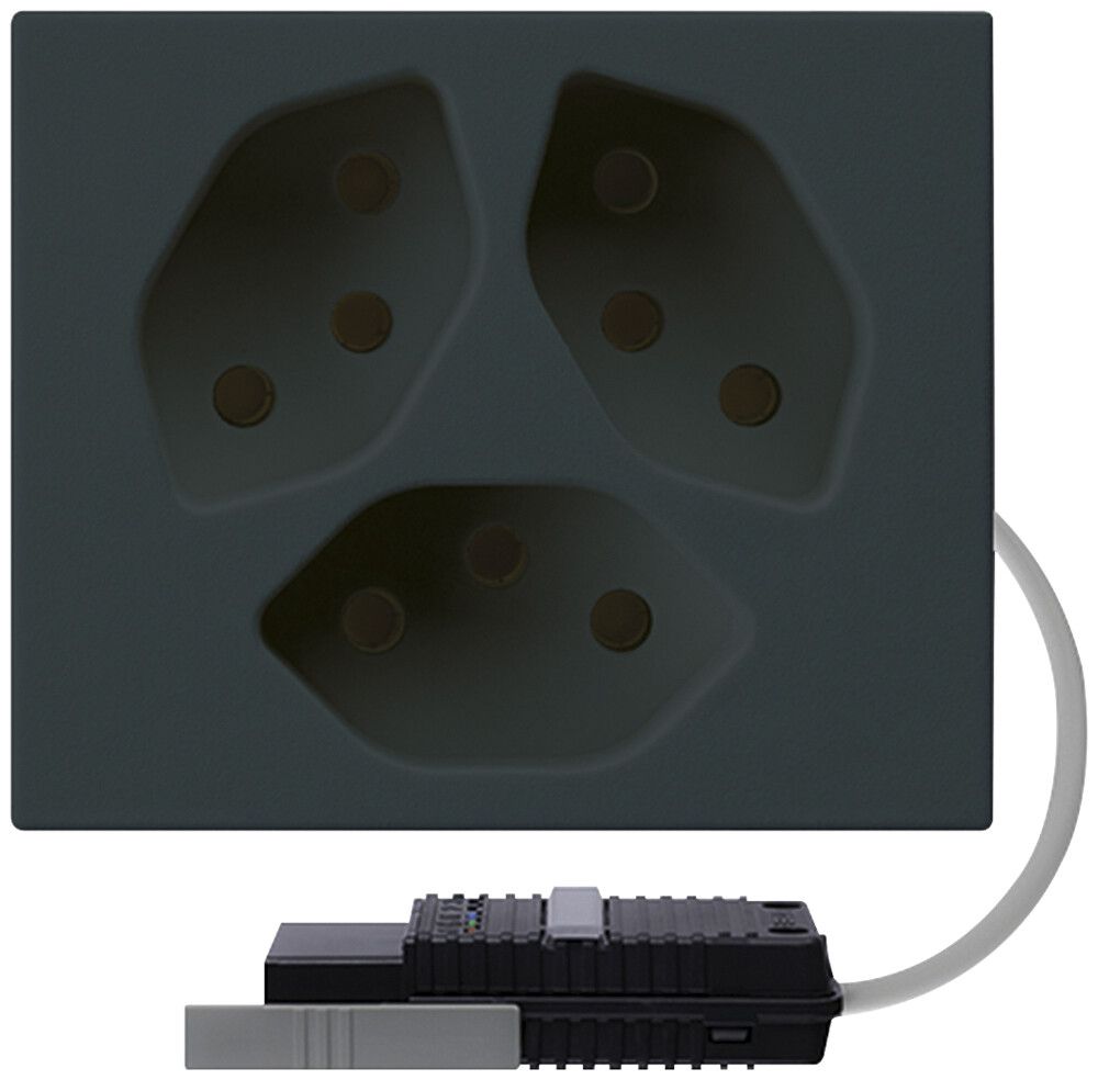 Presa INS 3×tipo 13 FLF nero adattatore cavo rotondo 5P L1