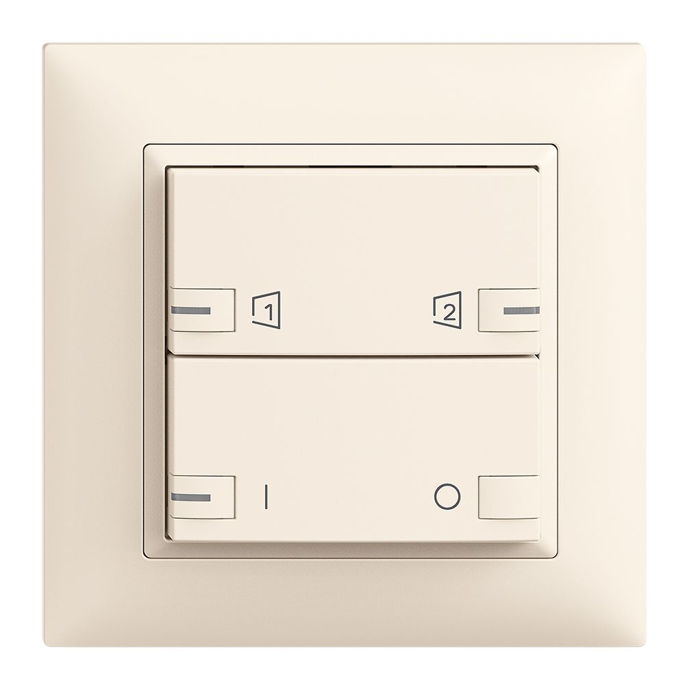 UP-Frontset EDIZIOdue zeptrionAIR ON/OFF 1K S1/S2 mit LED crema