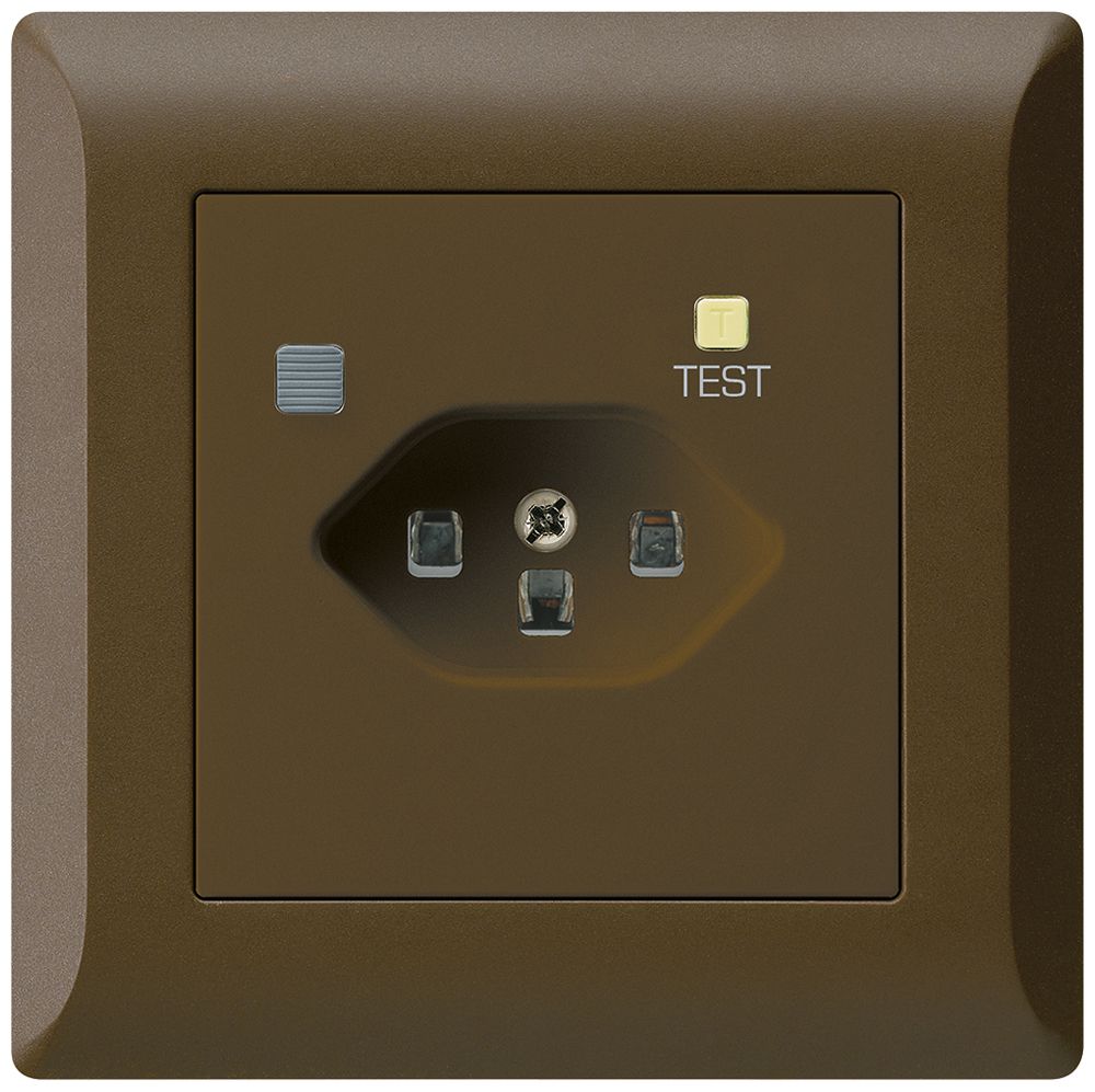UP-Steckdose KLI T23 FI 30mA braun