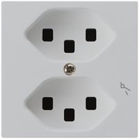 Steckdose Hager kallysto 2×T23 1×S A lichtgrau