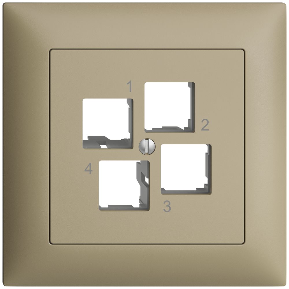 Kit de montage ENC EDIZIOdue FMI EASYNET S-One, pour 4×RJ45, sortie droite, sand