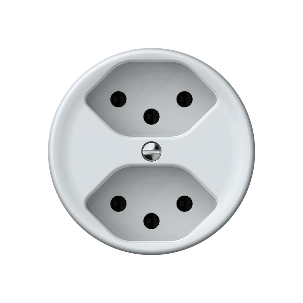 Presa origin 2×tipo 13 10A 230V 60×60mm bianco