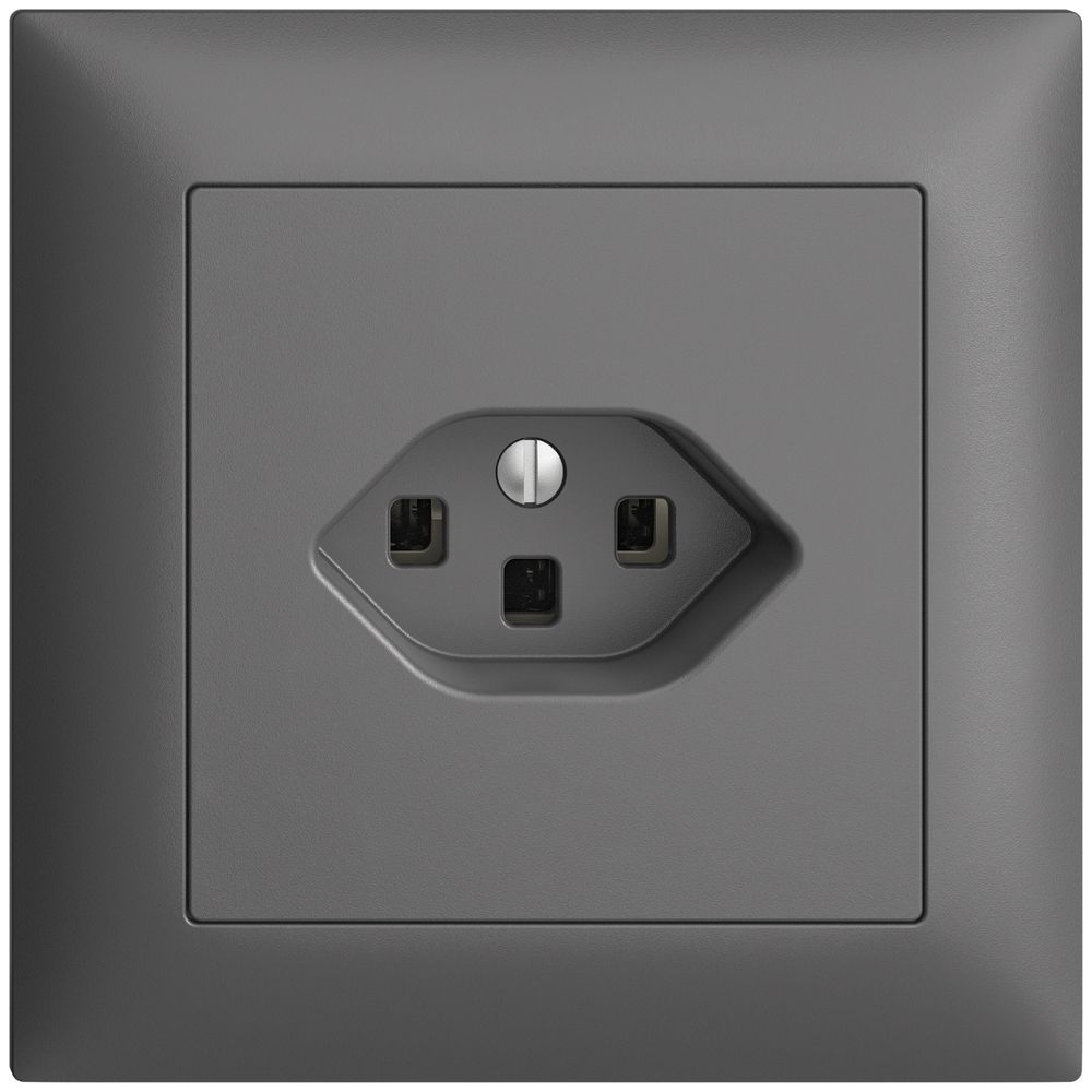 UP-Steckdose EDIZIOdue T23 16A dunkelgrau, mit Steckklemmen