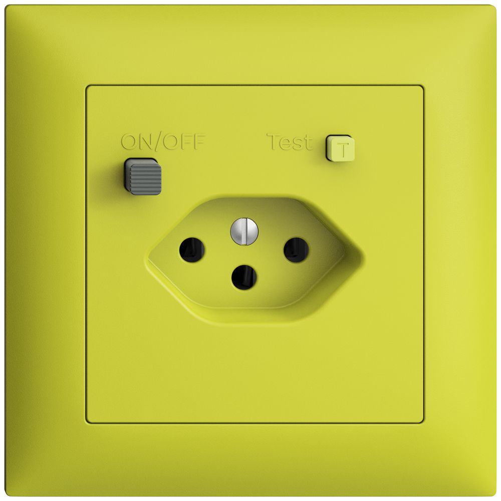 Prise ENC EDIZIOdue T13 FI 30mA FMI, lemon