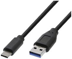 USB-Kabel ROLINE RM USB-A/USB-C (USB 3.2 Gen1) 5Gbit/s schwarz 0.5m
