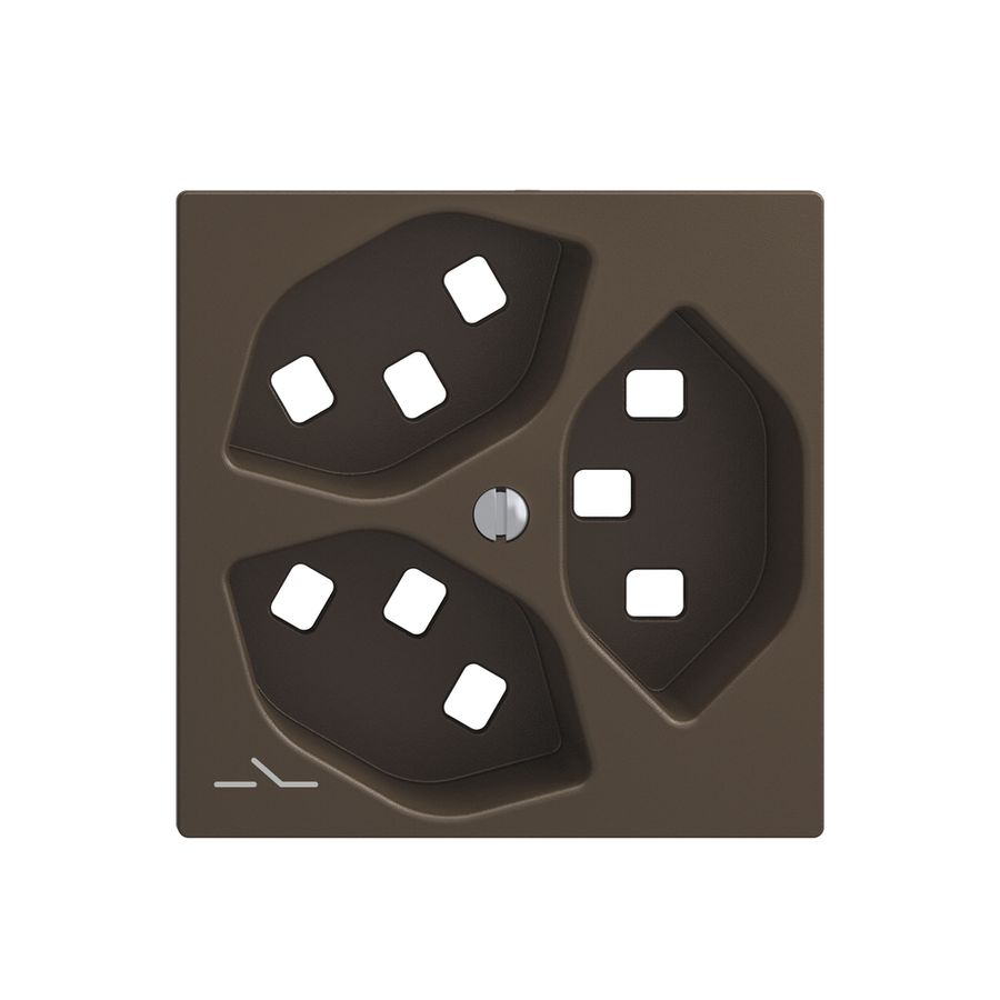 Kit montaggio Feller EDIZIOdue, per presa 3×T23 1×separato, coffee