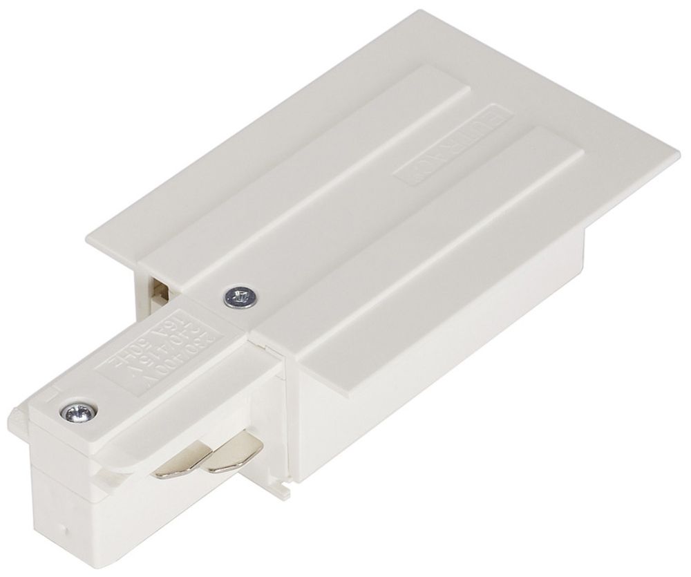 Endeinspeiser SLV für EB-Stromschiene EUTRAC 3-phasig, PE links, weiss