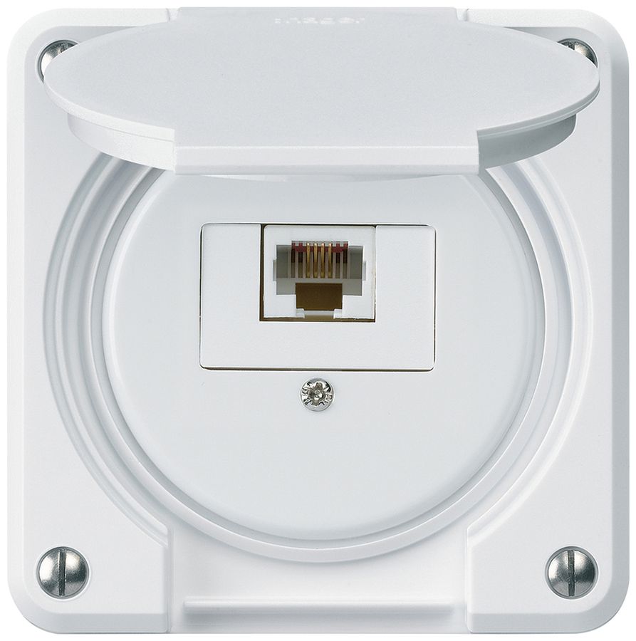 UP-Anschlussdose robusto IP55 weiss 1×RJ45/u für Kombination