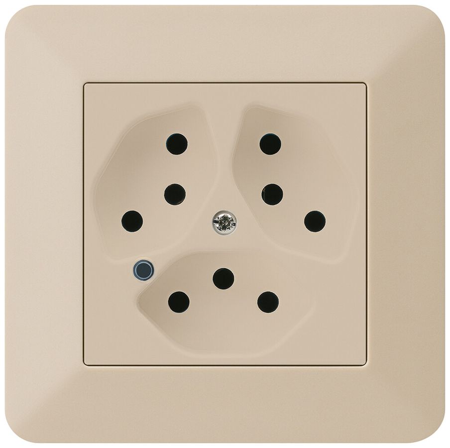 UP-Steckdose Hager kallysto.trend 3×T13 beleuchtet C beige